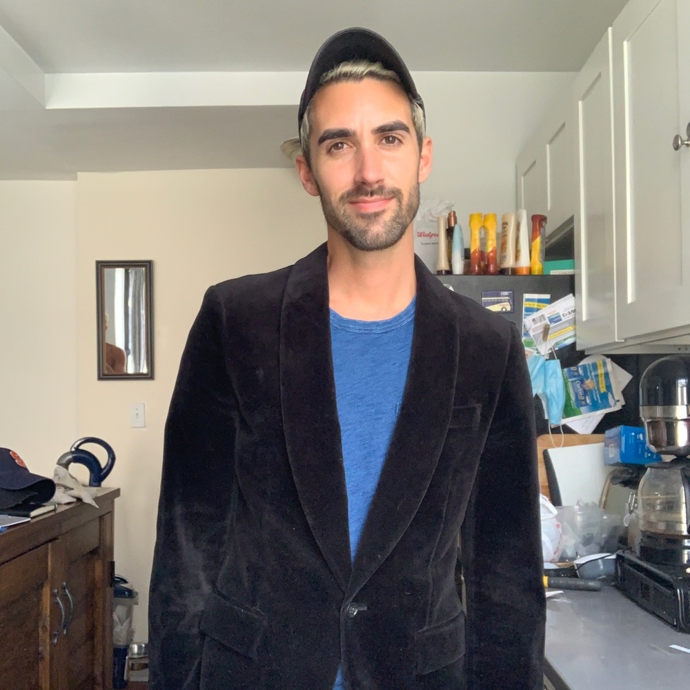 Black Velvet Shawl Collar Blazer